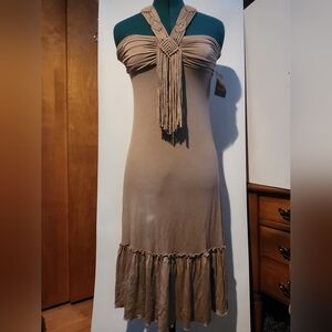 NWT Tan Bohemian Dress, Size Small